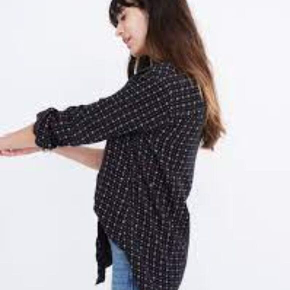 Madewell Oversized Ex-Boyfriend Shirt in Mayfair Foulard Preppy Button Down XS - Picture 16 of 16